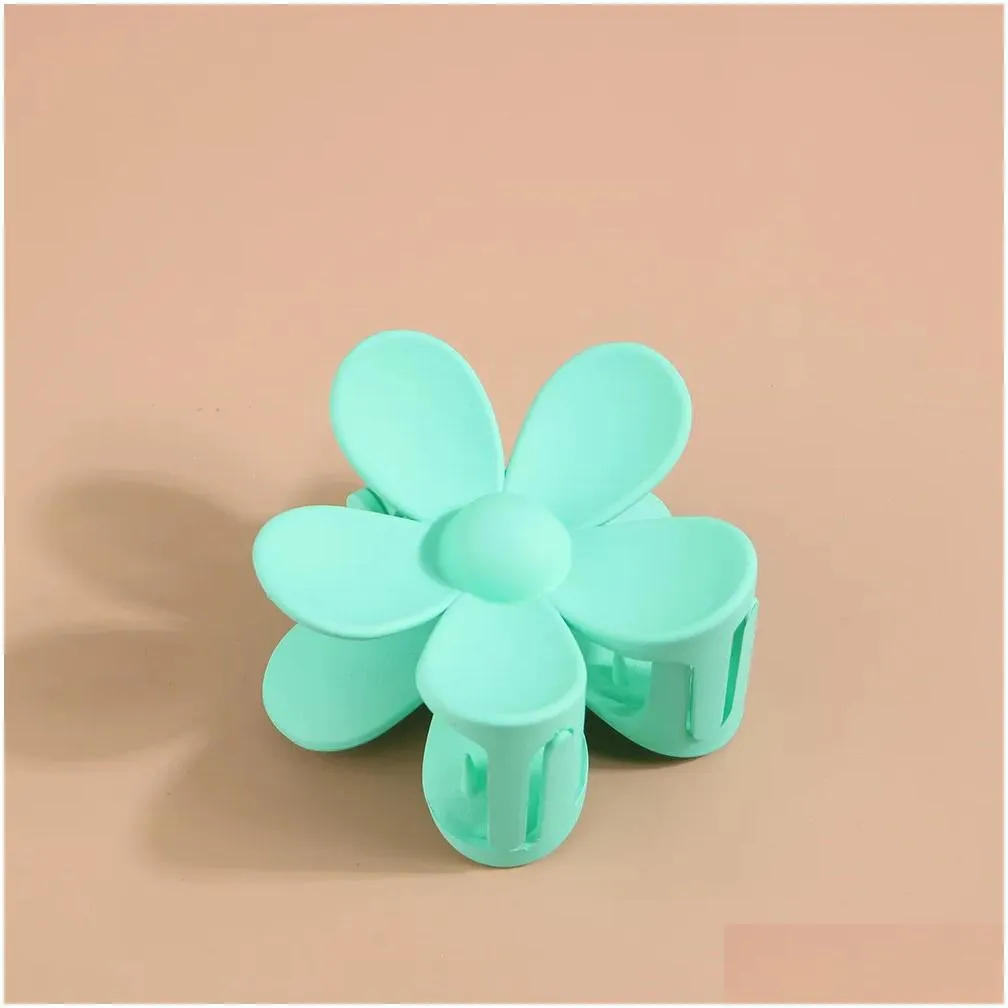 Hair Accessories Fashion Women Girl Plastic Hair Claws Ribbon Crab Clamps Charm Solid Color Flower Shape Lady Small Hairs Clips Headdr Dhu3S