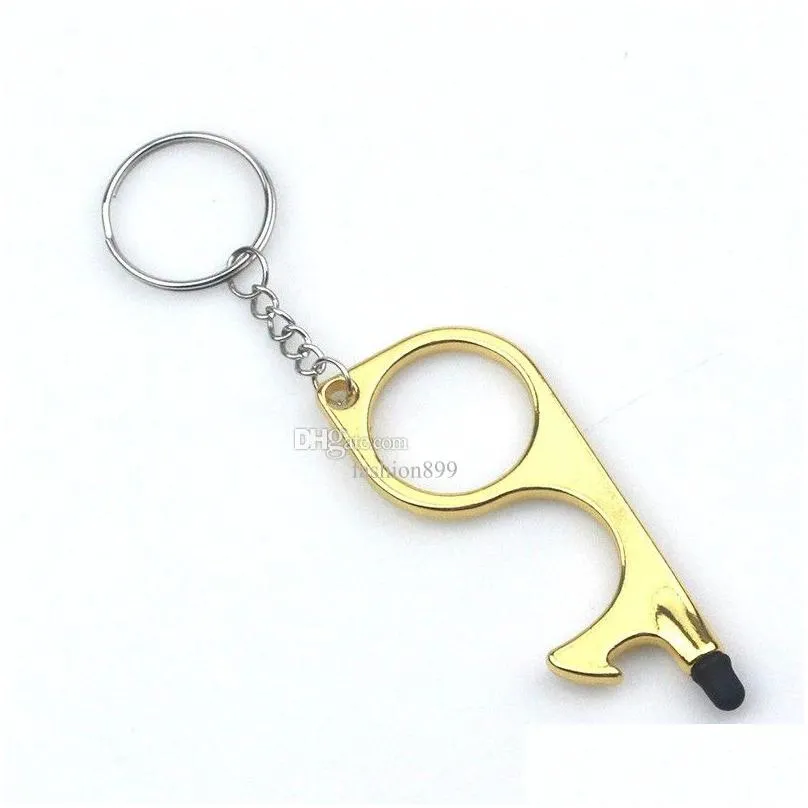 Self-Defence Keychain Mens And Womens Touch Sn Edc Mtifunctional Door Opener Designer Opening Anti-Contact Artifact Drop Delivery Dhgia