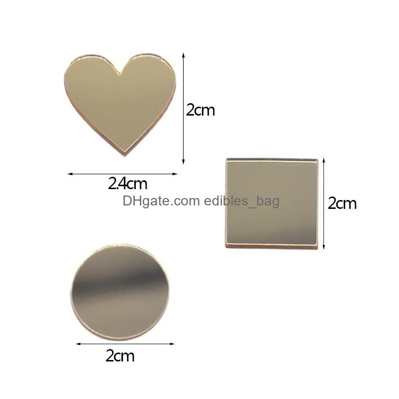 wall stickers acrylic 3d mirror gold silver heart round decals self-adhesive decoration bedroom home supplies