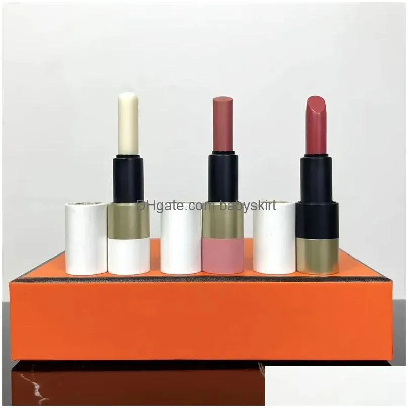 Lipstick Brand Lipsticks Add Lip Balm Set Lipstick Box Venye Exclusive Par Les Depositares Agrees Color 21/49/Lip Blam 1.5G 3Pcs Kit T Otbqt