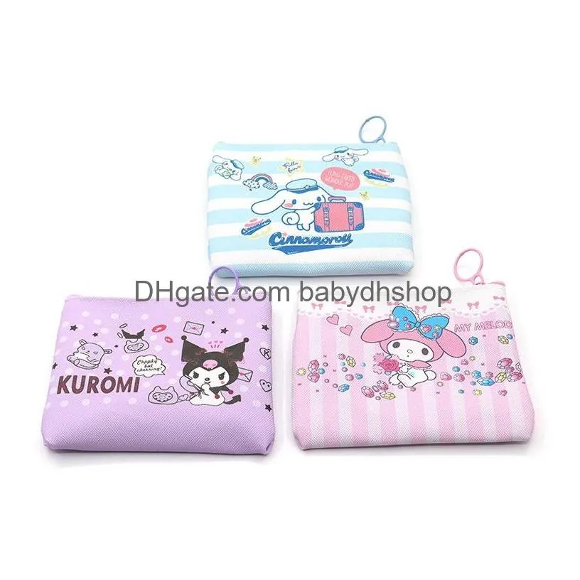 girl cute kuromi cinnamoroll coin purse children cute accessories big capactiy zipper bag