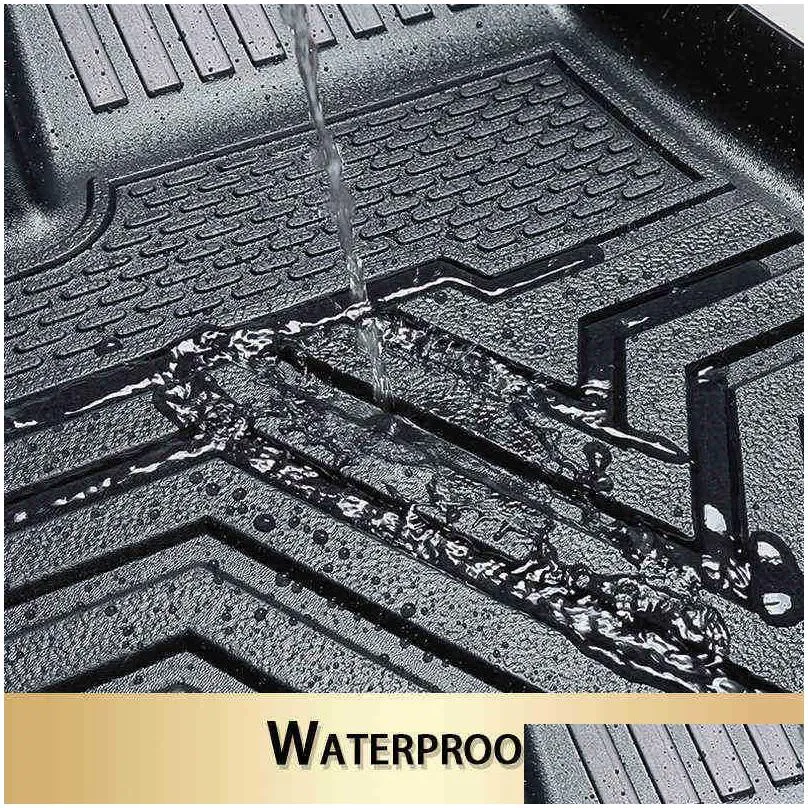 Floor Mats & Carpets For 2021 2022 Tesla Model 3 Car Waterproof Non-Slip Floor Mat Tpe Modified Accessories Fly Surrounded Special Foo Dhzav