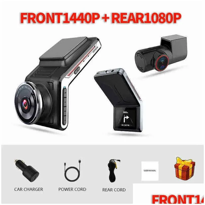 Car Dvrs New Dash Cam Front And Back Sameuo U Qhdp Dashcam Video Recorder Wifi Car Dvr With Night Vision Camera J220601 Drop Delivery Dhm3Y