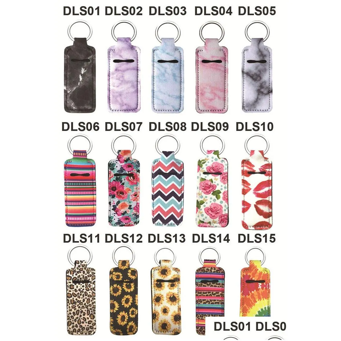 Neoprene Keychain New Prints Chapstick Holder Marble Leopard Lipsticks Wrap Sleeve Lip Balm Er For Drop Delivery Dhlgz