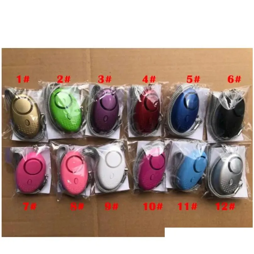 130Db Egg Shape Self Defense Alarm Keychain Pendant Personalize Flashlight Personal Safty Key Chain Charm Car Keyring Drop Delivery Dhc4I