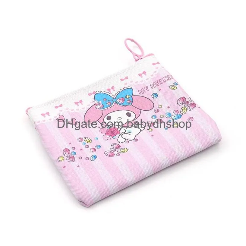 girl cute kuromi cinnamoroll coin purse children cute accessories big capactiy zipper bag