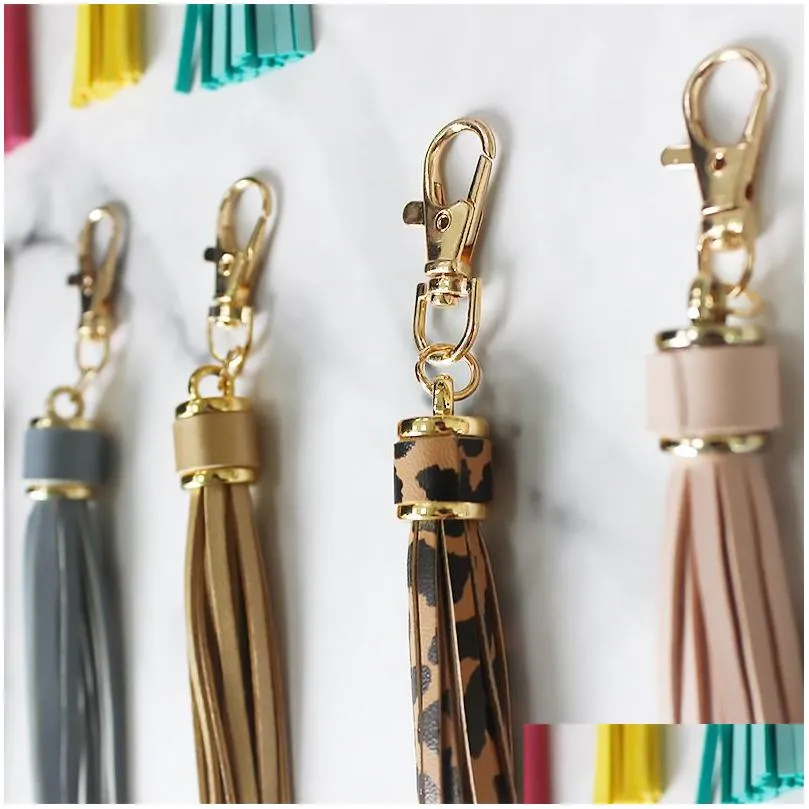 Pu Leather Tassel Keychains Metal Key Holder With Lobster Swivel Jewelry Charm For Handbag Phone Car Drop Delivery Dhua6