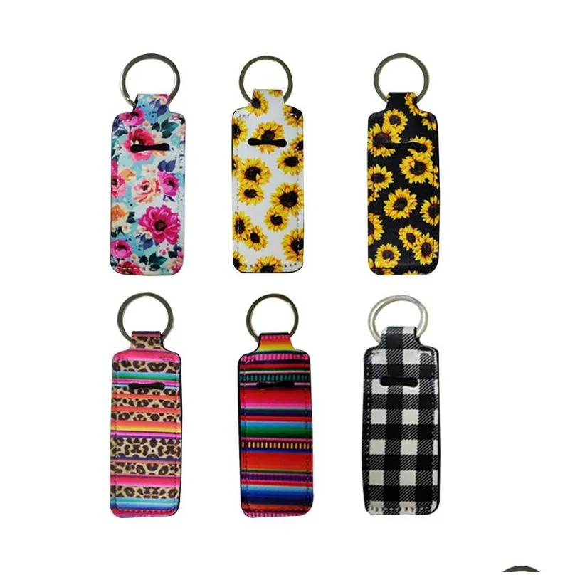 Neoprene Keychain New Prints Chapstick Holder Marble Leopard Lipsticks Wrap Sleeve Lip Balm Er For Drop Delivery Dhlgz