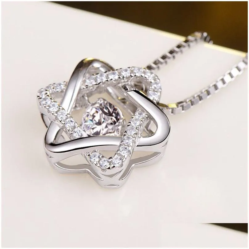 Pendant Necklaces S925 Sier Star Pendant Statement Necklace Zircon Diamonds Women Girls Lady Elements Jewelry Drop Delivery Jewelry Ne Dhwwe