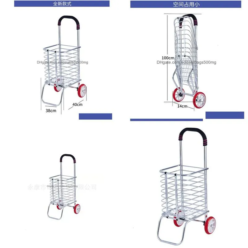 storage baskets 30kg household shopping cart grocery stair climbing folding portable trolley elderly trailer 230613