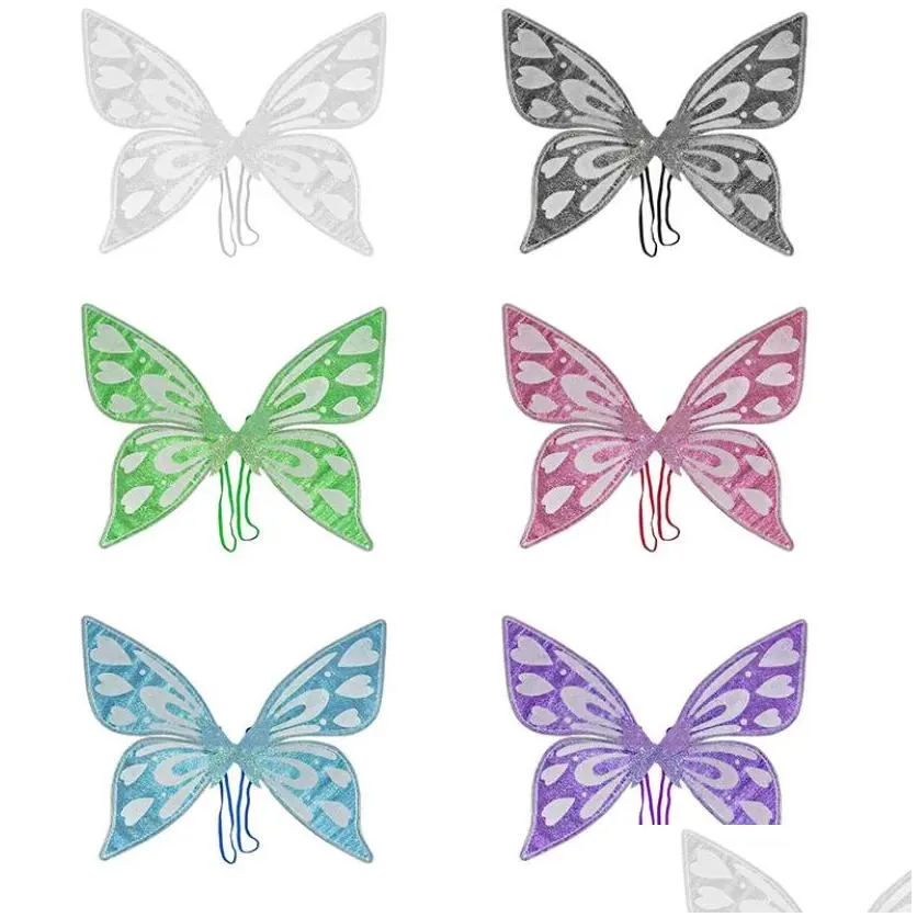 Costume Accessories Butterfly Fairy Glitter Wings Women Girl Dress Up Cosplay Halloween Party Angel Costume Accessory Drop Delivery Ap Dhbn7