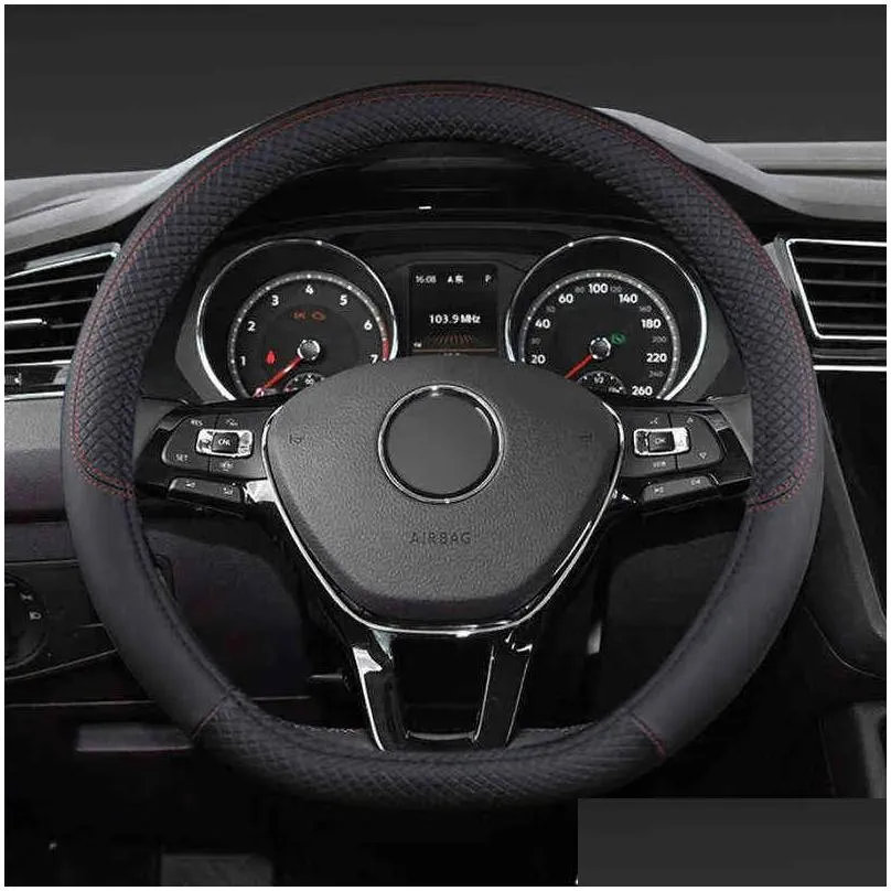 Steering Wheel Covers Car D Shape Steering Wheel Er Braid Fashion Antislip Funda Volante Styling J220808 Drop Delivery Automobiles Mot Dhepv