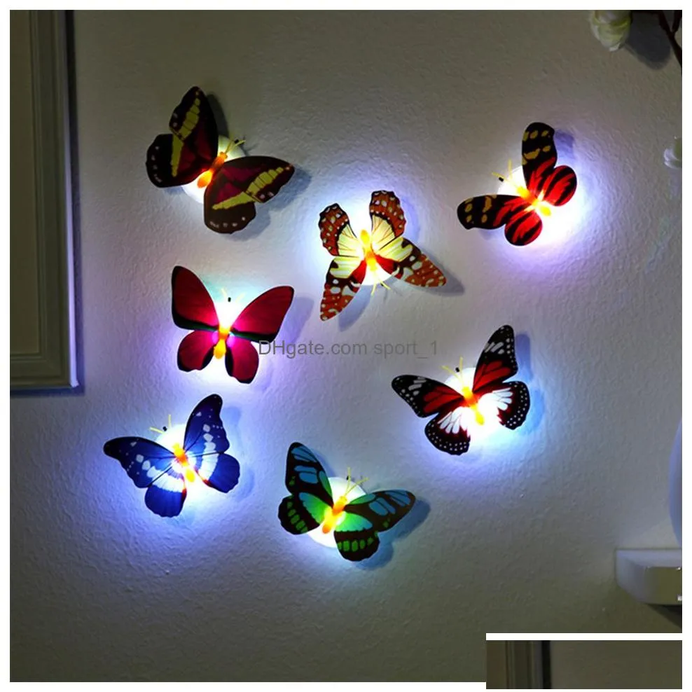 butterfly night lights can be pasted with 3d butterfly wall stickers for home decoration diy living room wall stickers