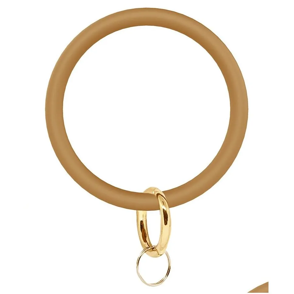 Wristlet Keychain Circle Sile Bangle Key Ring Bracelet Hoop Keyring Fashion Women Gift Jewelry Accessories Fob Drop Delivery Dhd1T