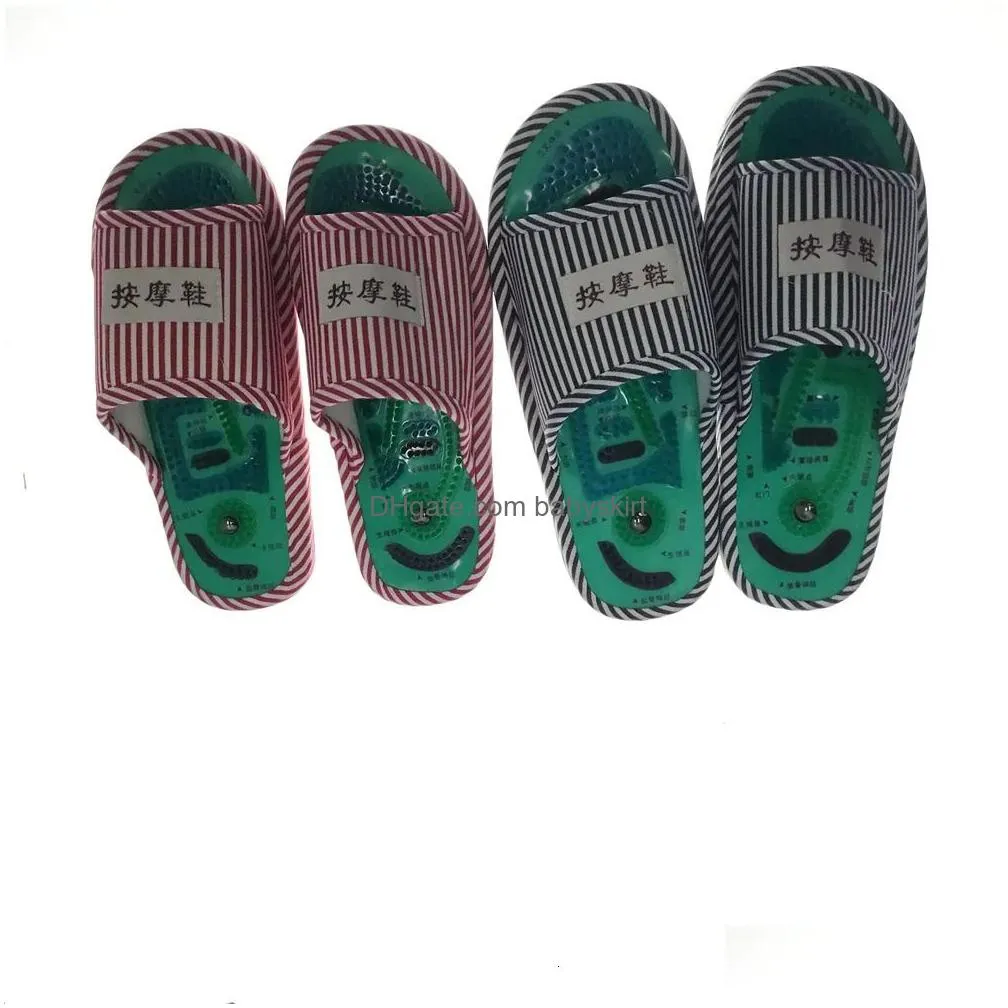 Foot Massager Acupuncture Foot Mas Slippers Health Shoe Shiatsu Magnetic Sandals Healthy Feet Care Masr Magnet Shoes 240127 Drop Deliv Otucg