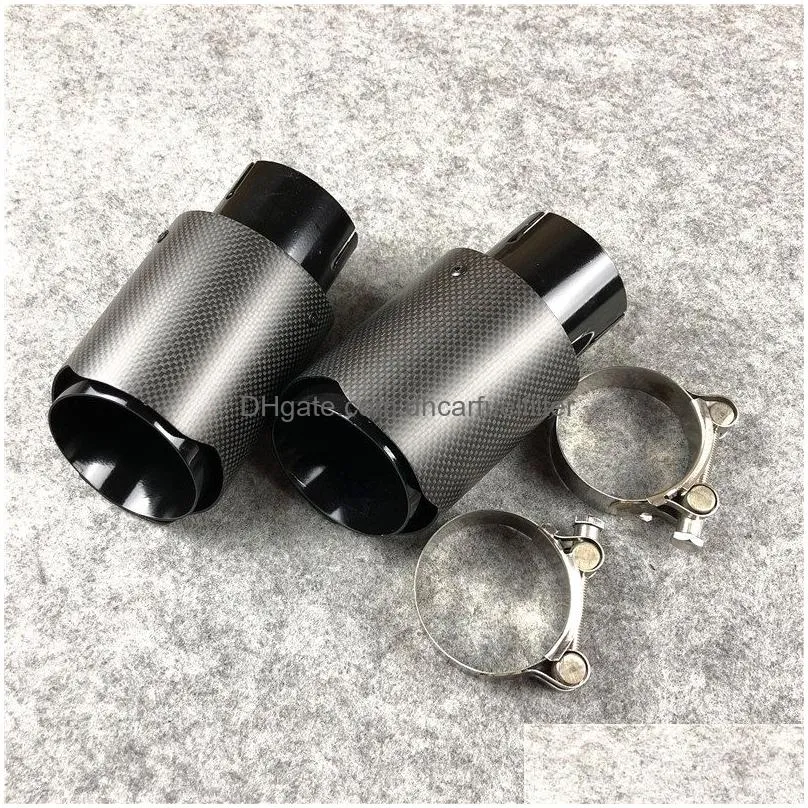 one piece full matte carbon fiber for universal akrapovic exhaust muffler tail tips auto car cover styling
