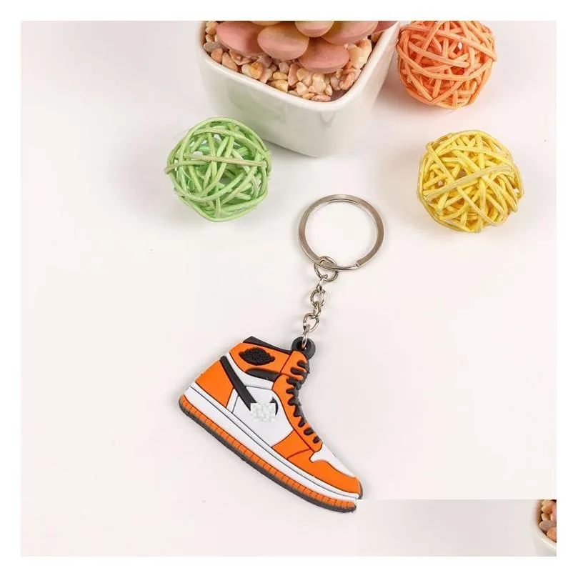 Wholesale Designer Sneaker Keychain Shoes Keychains Mini Sile Men Women Kids Key Ring Basketball Shoe Holder Gift Handbag Drop Delive Dhoub