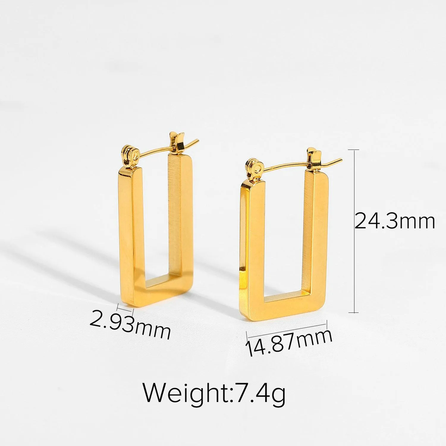 2021 chunky twist croissant stud earrings 18 gold-plated stainless steel hoop earrings for women