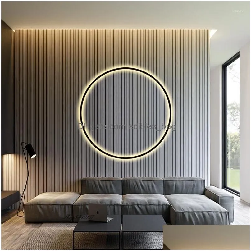 wall lamp modern minimalist led rings usb living room background sconce lighting creative beside light bedroom fixture