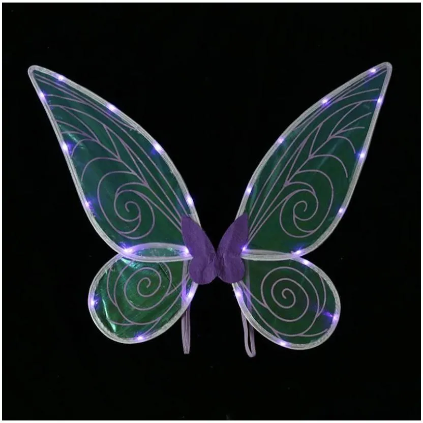 Frames And Mouldings Light Up Fairy Wings For Adts Led Butterfly Sheer Girls Women Halloween Costume Accessories Drop Delivery Home Ga Dhbvy