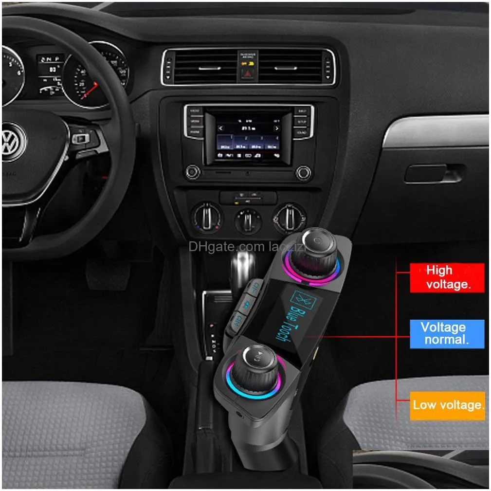 smart charge fm transmitter audio car hands kit dual usb bluetooth  mp3 player modulator bt06 0128