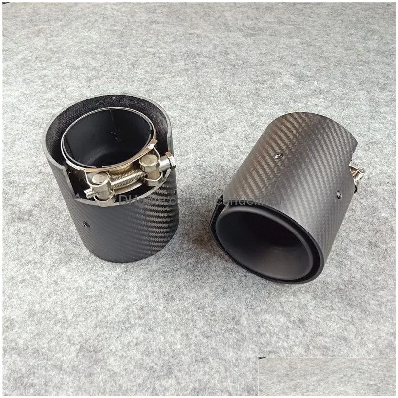 1 pcs for bmw m2 m3 m4 m performance carbon exhaust muffler pipe auto matte stainless steel car rear tips