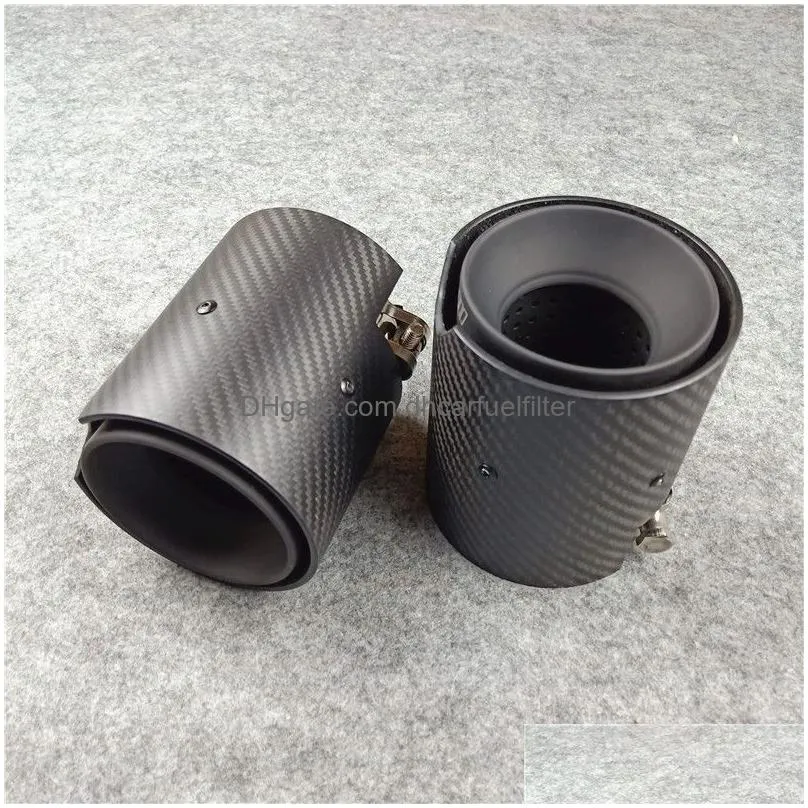 1 pcs for bmw m2 m3 m4 m performance carbon exhaust muffler pipe auto matte stainless steel car rear tips