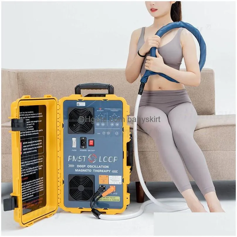 Magnetic Therapy High Power Pmst Loop Magnetic Therapy Pemf Hine Physiotherapy Fl Body Mas Device For Bone Healing Sports Injuries Pai Dhj6X