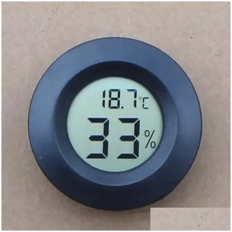 Temperature Instruments Wholesale Hygrometer Mini Thermometer Fridge Portable Digital Temperature Instruments Acrylic Round Hygrometer Dho2A