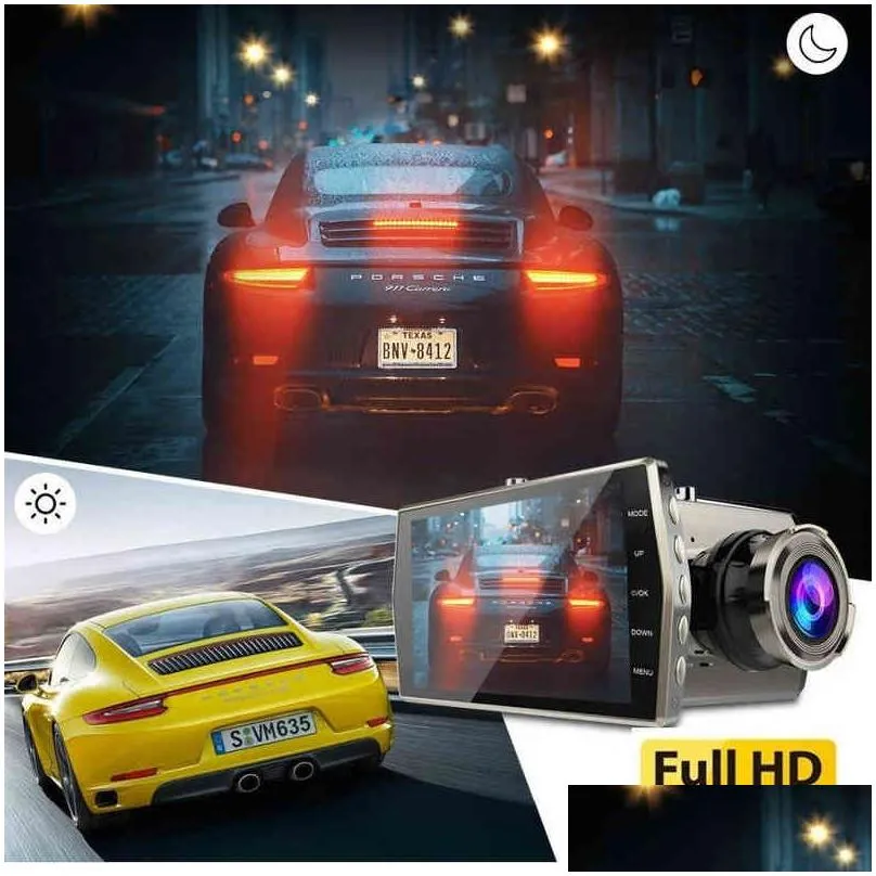 Car Dvrs Car Dvr Fl Hd P Dash Cam Rear View Camera Vehicle Video Recorder H Parking Monitor Night Vision Gsensor J220601 Drop Delivery Dhbd7