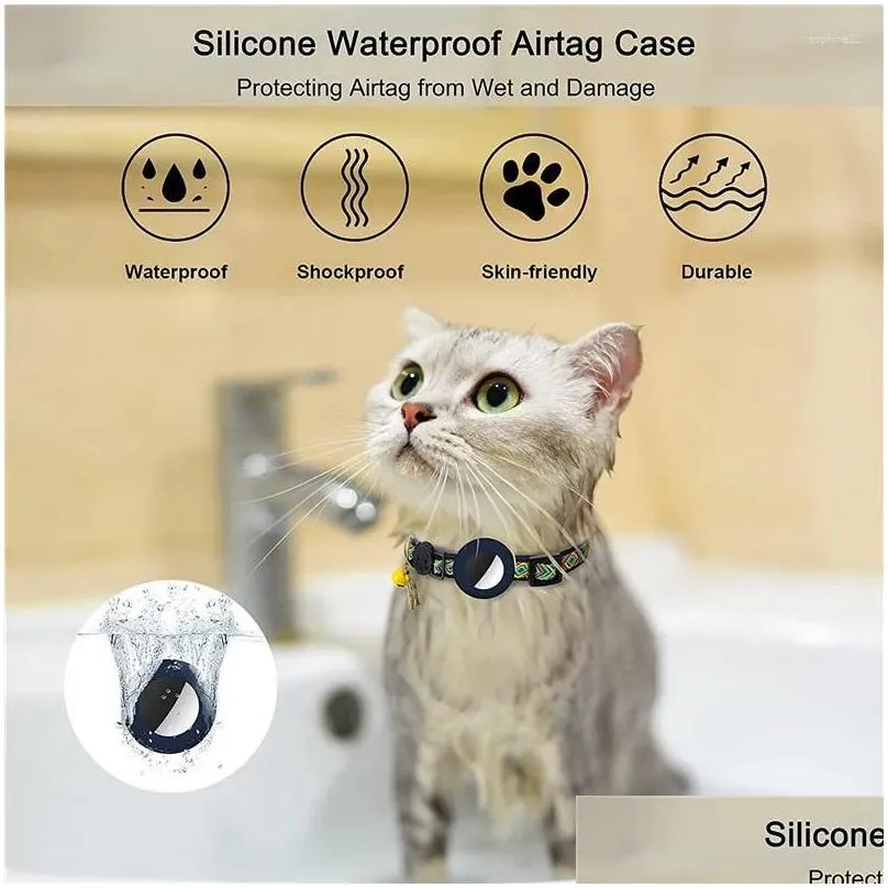 dog collars for  airtag case cat bell collar gps finder anti-lost location tracker device cover pet accessories