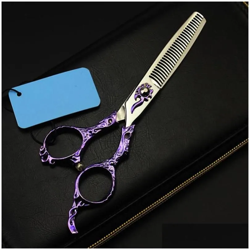 Hair Scissors Custom Professional Japan 440C Retro Violet 6 Inch Cutting Barber Cut Salon Thinning Shears Hairdressing Drop Delivery Dhveu