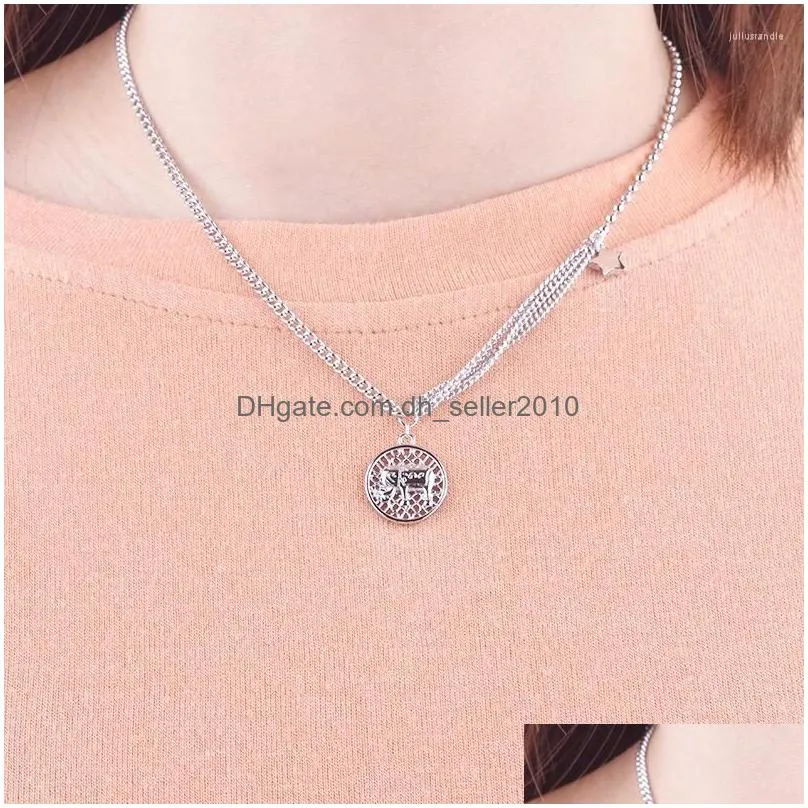 Pendant Necklaces Mengyi Fashion Hollow Elephant Necklace Women Leisure Simple Jewelry Punk Party Gifts Wholesale Drop Delivery Dhwum