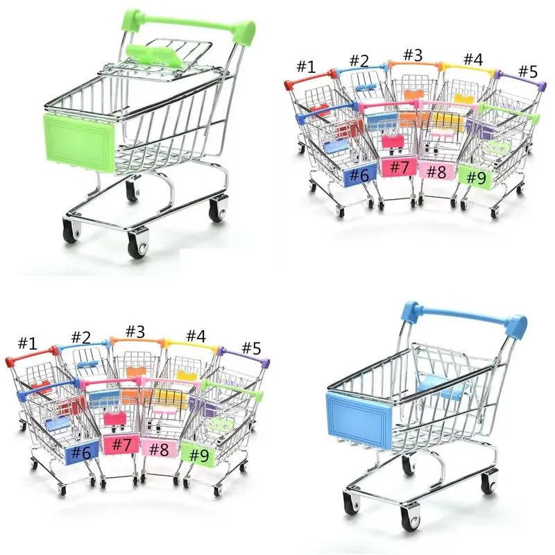 Party Favor Creative Mini Children Handcart Simation Bird Parrot Hamster Toy Small Supermarket Shop Cart Utility Pretend Play Toys Dro Dh7M3