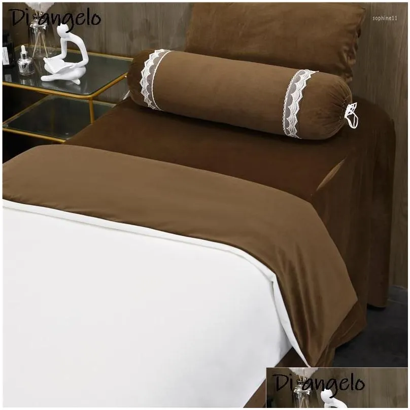 bedding sets crystal velvet beauty salon set bed linen sheet massage spa bedskirt stoolcover pillow quilt cover custom size logo s