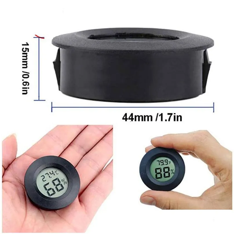 Temperature Instruments Wholesale Hygrometer Mini Thermometer Fridge Portable Digital Temperature Instruments Acrylic Round Hygrometer Dho2A