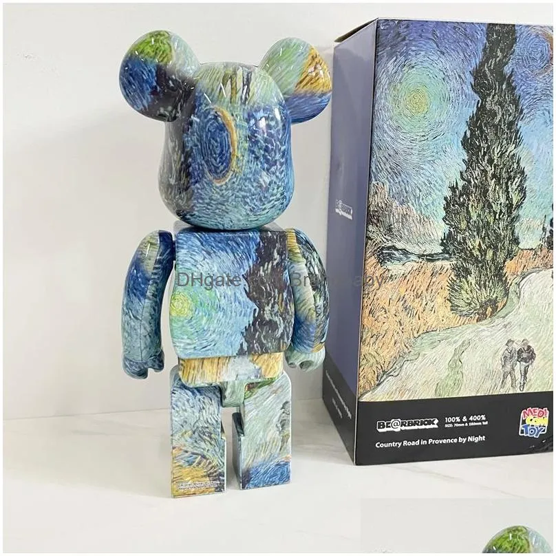 Movie & Games New Violent Building Block Bear Van Gogh 5.0 Pnce Country Road Handmade Doll Trend Living Room Decoration Childrens Gift Dh6N4