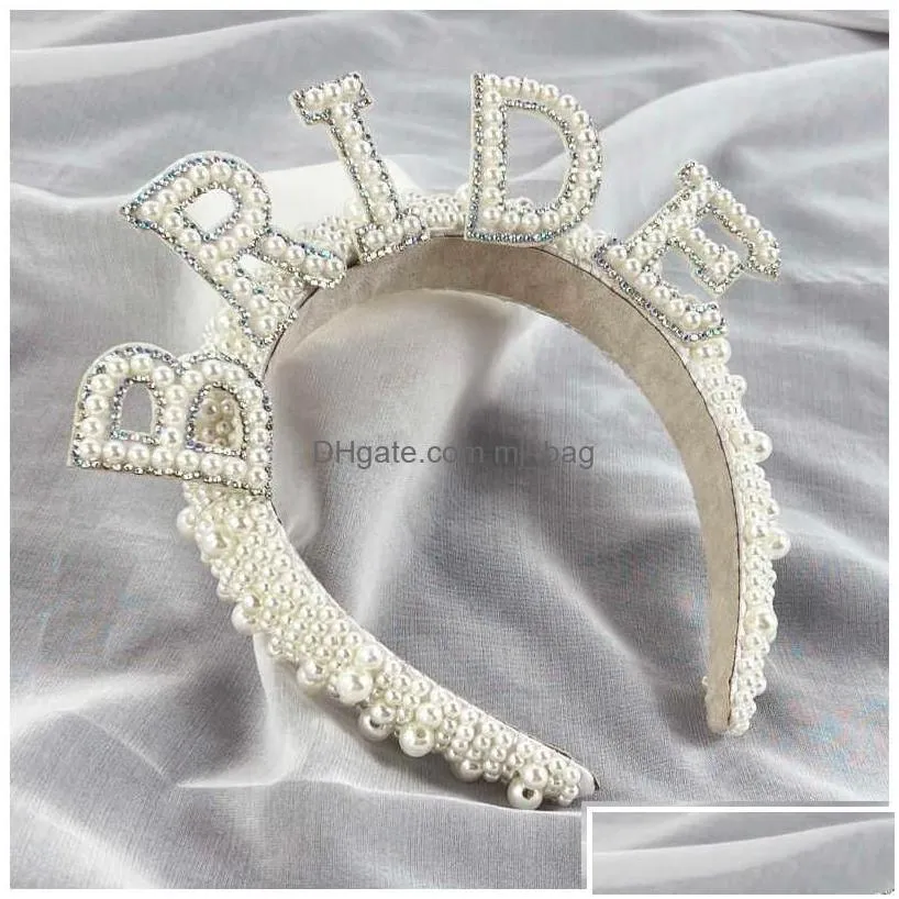 Other Event & Party Supplies Other Event Party Supplies Bride Pearl Crown Headband Wedding Bridal Shower Decoration To Be Hairbands P Dhuo9