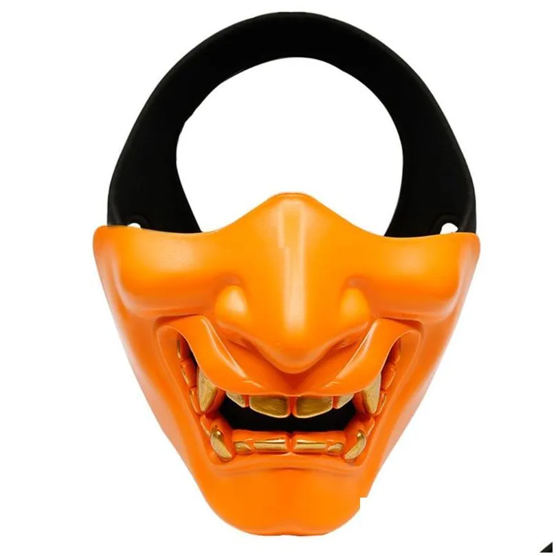 Party Masks Half Face Mask Cosplay Kabuki Samurai Devil Tactical Halloween Party Festival Prom Cos Horror Drop Delivery Home Garden Fe Dhasd