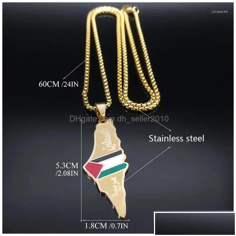 pendant necklaces stainless steel drop glue palestinian flag map necklace. drop delivery dhxpy