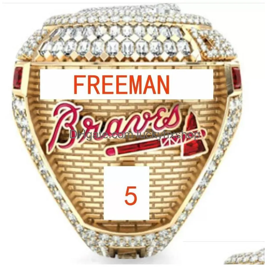 High-End 9 Players Name Ring Soler Man Albies 2021 2022 World Series Baseball Braves Team Championship With Wooden Display Box Souven Dhiba