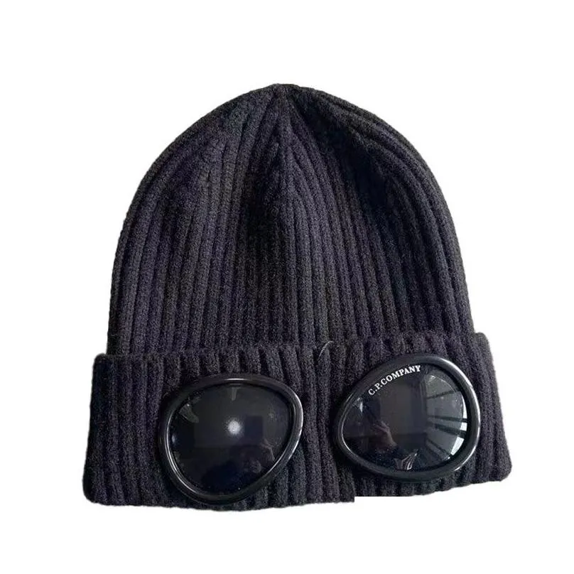 Beanie/Skull Caps Cp Caps Mens Designer Ribbed Knit Lens Hats Womens Extra Fine Merino Wool Goggle Beanie Official Website Version Dro Dhh76