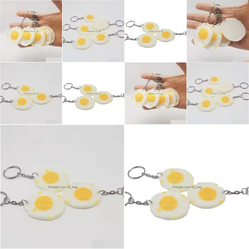 Party Favor Artificial Food Series Egg Key Chain Bag Pendant Creative Poached Promotional Gift Spot Wholesale 1224684 Drop Delivery Ho Dhnvz