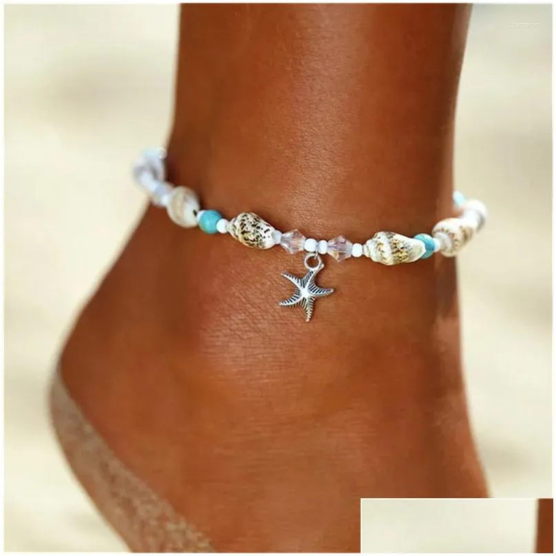 anklets shell beads starfish for women beach anklet leg bracelet handmade bohemian foot chain boho jewelry sandals gift