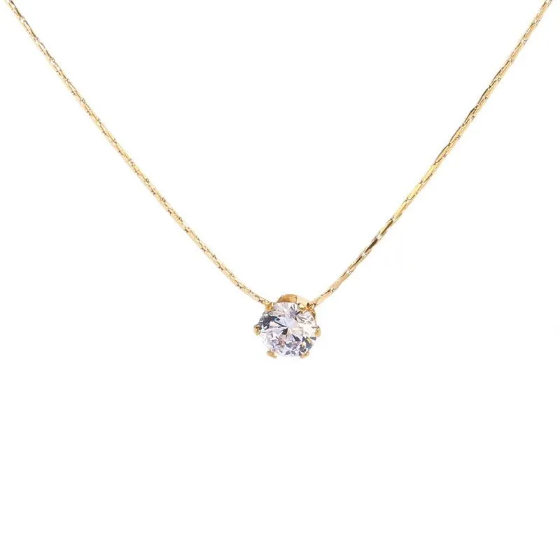 design sense gold superior 6 claw diamond pendant necklace womens summer clavicle chain accessories do not fade
