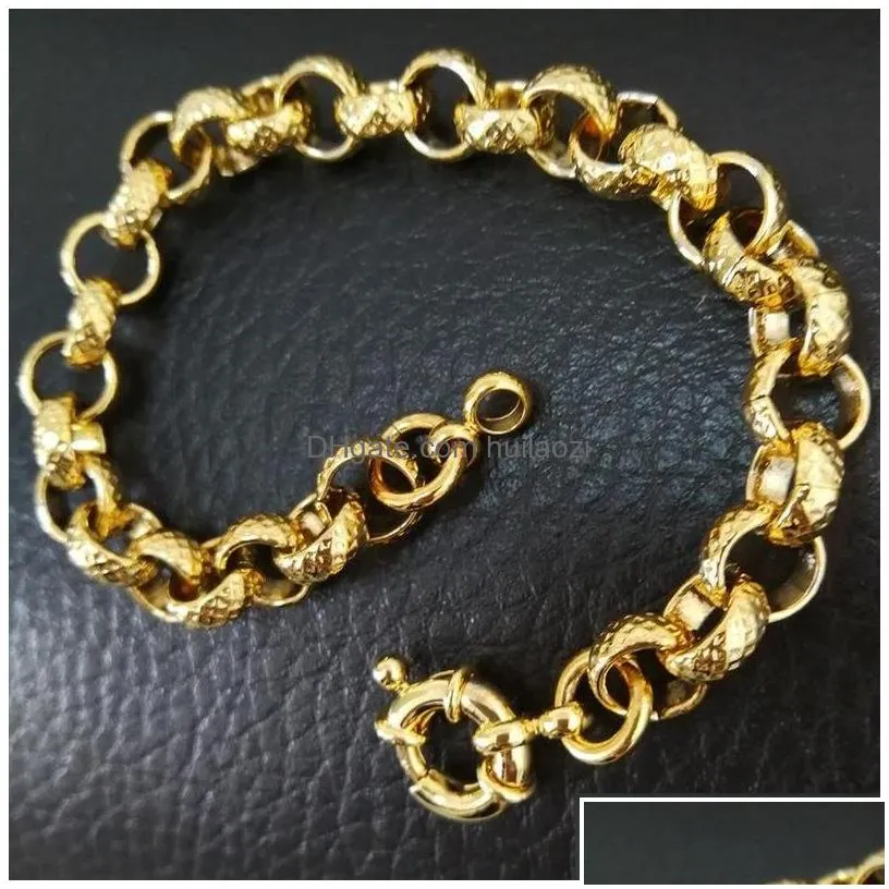 chain link gold filled belcher bolt ring mens womens solid bracelet jewllery in length drop delivery jewelry bracelets