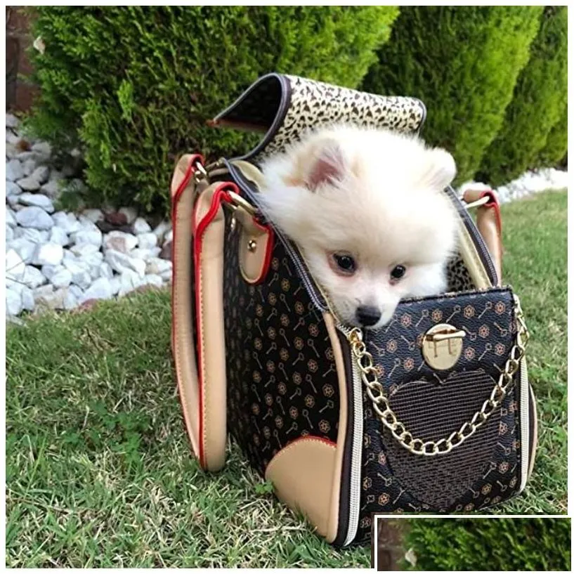 cat carriers crates houses luxury puppy small dog bag waterproof premium pu leather carrying handbag for outdoor travel walking hi