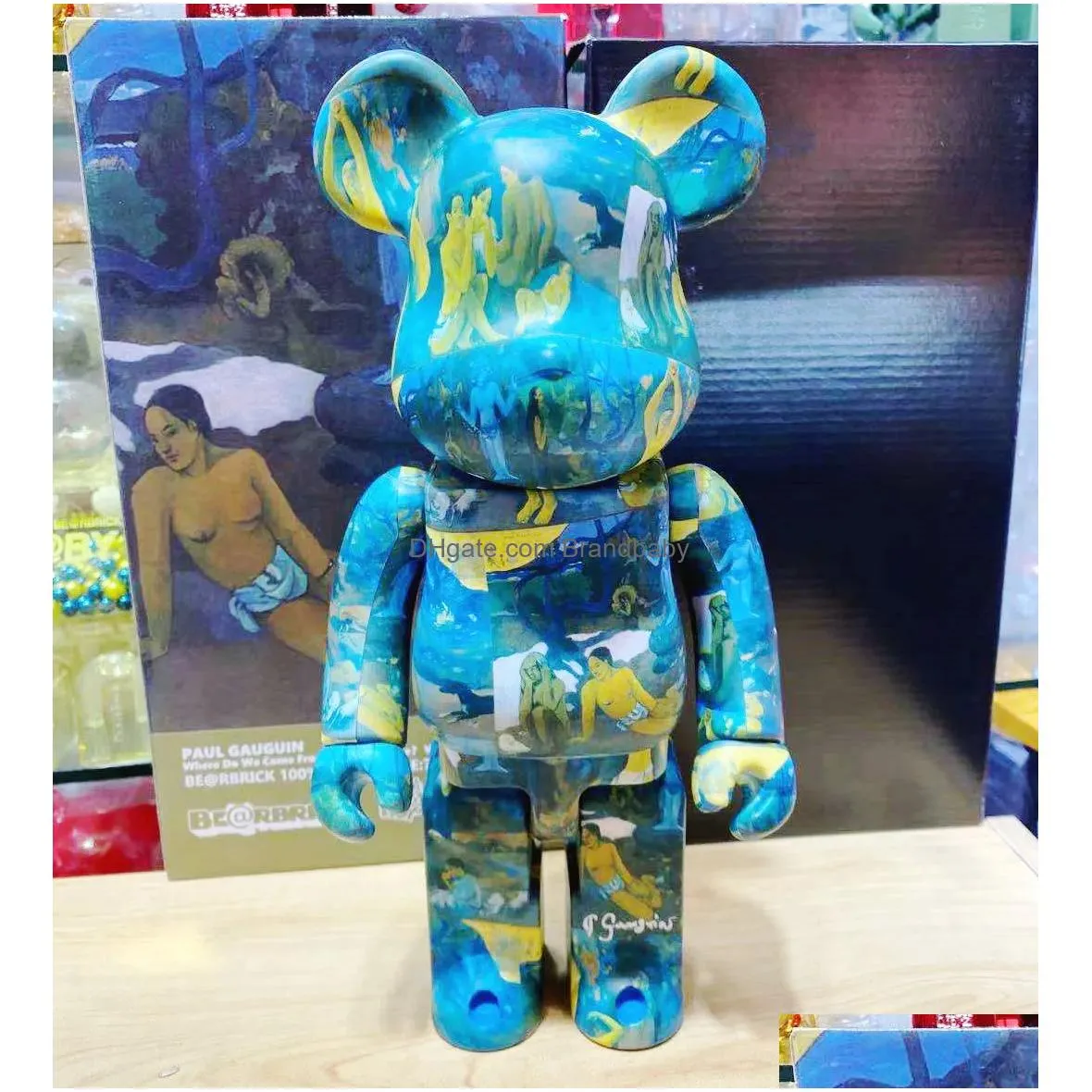 Movie & Games New Trend Violence Building Block Bear Hand-Made Model Bearbrick 400% Doll Gift High Oil Painting Decoration Toy Childre Dhuii