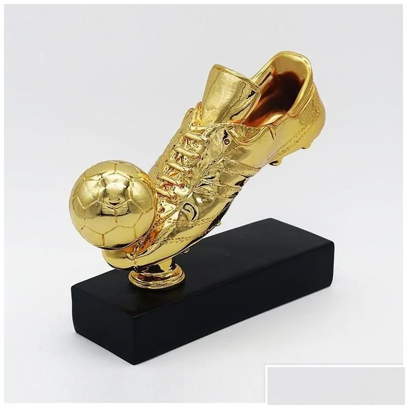 decorative objects figurines 29cm high football soccer award trophy gold plated champions shoe boot league souvenir cup gift custo