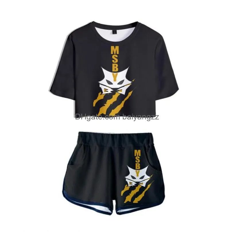 anime haikyuu cosplay costume msby black jackals volleyball club hinata shoyo tracksuit women two piece set tops and shorts267e